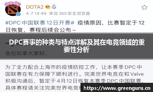DPC赛事的种类与特点详解及其在电竞领域的重要性分析