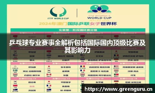 乒乓球专业赛事全解析包括国际国内顶级比赛及其影响力