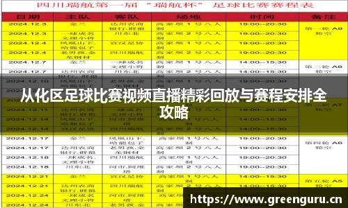从化区足球比赛视频直播精彩回放与赛程安排全攻略